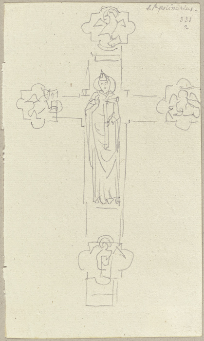 Rückseite eines metallenes Kreuz im Dom zu Ravenna de Johann Ramboux