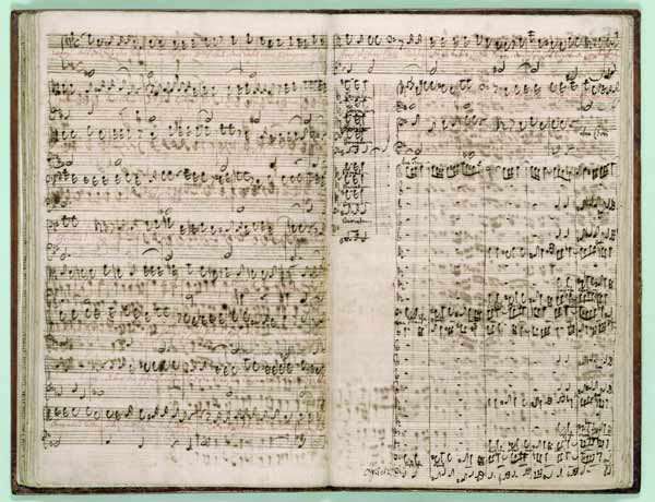 Pages from Score of the ''The Art of the Fugue'', 1740s (pen and ink on paper) de Johann Sebastian Bach