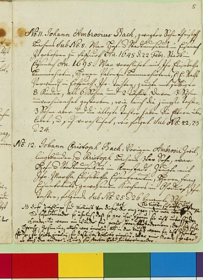 The Origin of the Musical Bach Family, (pen and ink on paper) de Johann Sebastian Bach