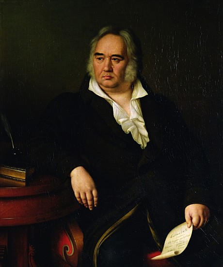 Portrait of Ivan A. Krylov de Johann Leberecht Eggink