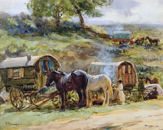 Gypsy Encampment, Appleby, 1919 (see also 54655) de John Atkinson