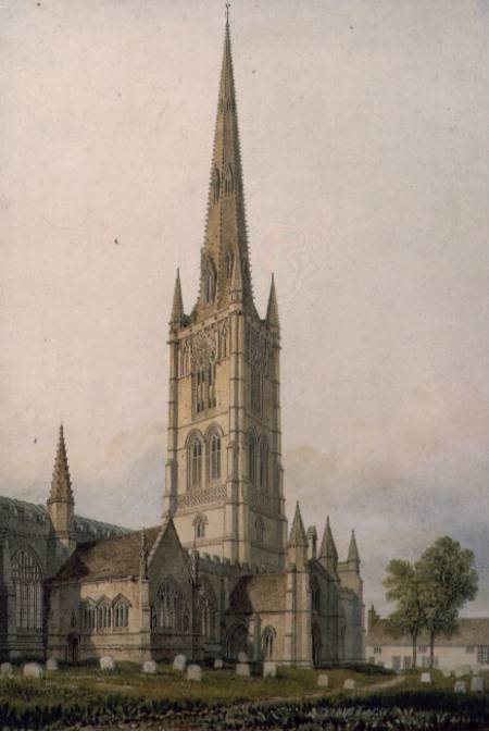 St. Walfram's Church, Grantham  on de John Chessell Buckler