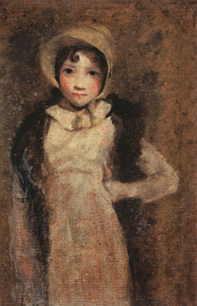 A Girl, thought to be the artist's daughter  paper laid on de John Constable