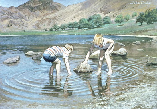 Blea Tarn Summer, 1987 (gouache)  de John  Cooke