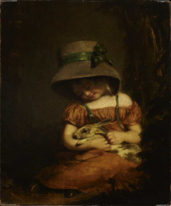 Girl with a Rabbit de John Hoppner