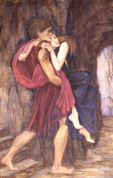 Two Figures in a Cave de John Roddam Spencer Stanhope