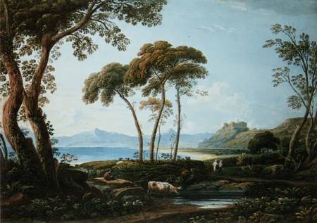 Landscape with Harlech Castle de John Varley