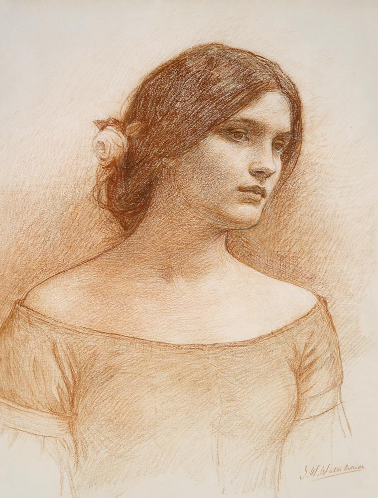 Study for 'The Lady Clare' de John William Waterhouse