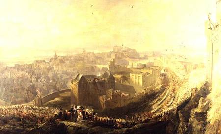 The Entry of George IV into Edinburgh from the Carlton Hill de John Wilson Ewbank