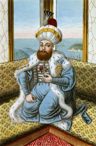 Mehmed II (1432-81) called 'Fatih', the Conqueror, from 'A Series of Portraits of the Emperors of Tu de John Young