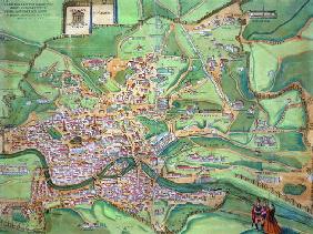 Map of Rome, from 'Civitates Orbis Terrarum' by Georg Braun (1541-1622) and Frans Hogenberg (1535-90