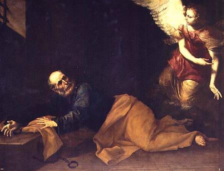 St. Peter Freed by an Angel de José (o Jusepe) de Ribera