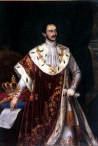 King Max II.Joseph of Bavaria in the king regalia de Joseph Bernhardt