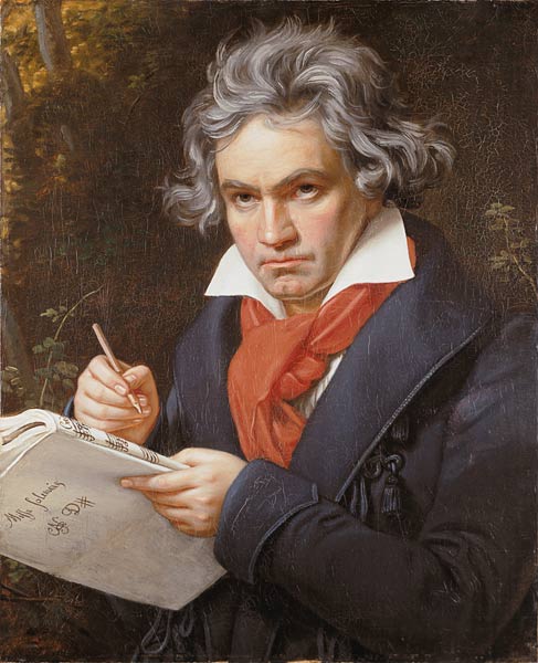 Portrait Ludwig van Beethoven when composing the M de Joseph Karl Stieler