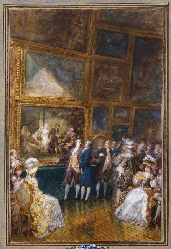 Greuze und Diderot besuchen den Salon von 1761. de Joseph Navlet