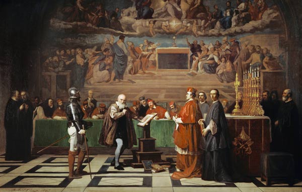 Galileo Galilei in front of the Inquisition in the de Joseph Nicolas Robert-Fleury