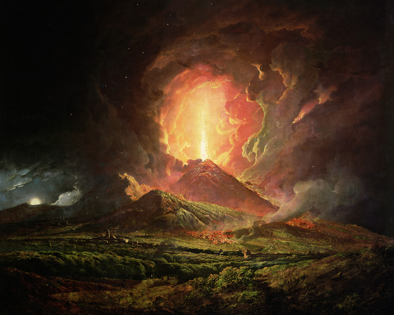 An Eruption of Vesuvius, seen from Portici de Joseph Wright of Derby