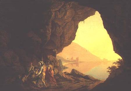 A Grotto in the Kingdom of Naples, with Banditti de Joseph Wright of Derby