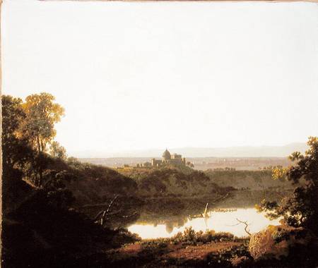 Lake Nemi with a view of Castle Gandolpho de Joseph Wright of Derby