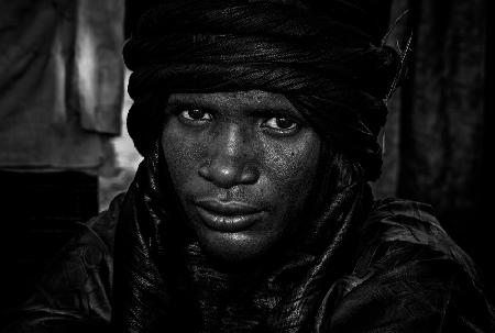 A peul man in the gerewol festival-Niger