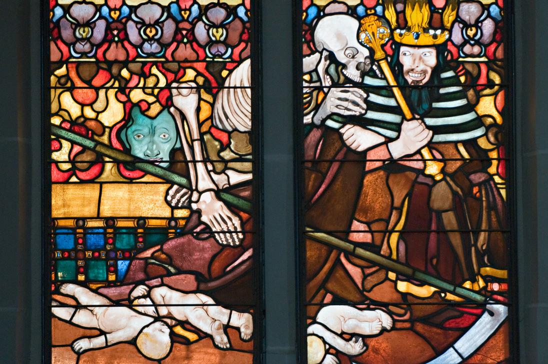 Kathedrale Sankt Nikolaus, Freiburg Bethlehemitischer Kindermord, Ausschnitt. de Jozef Mehoffer