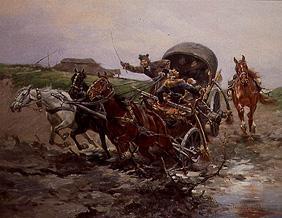 Troika journey in the Puszta.