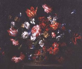 Still Life of Flowers in a Basket