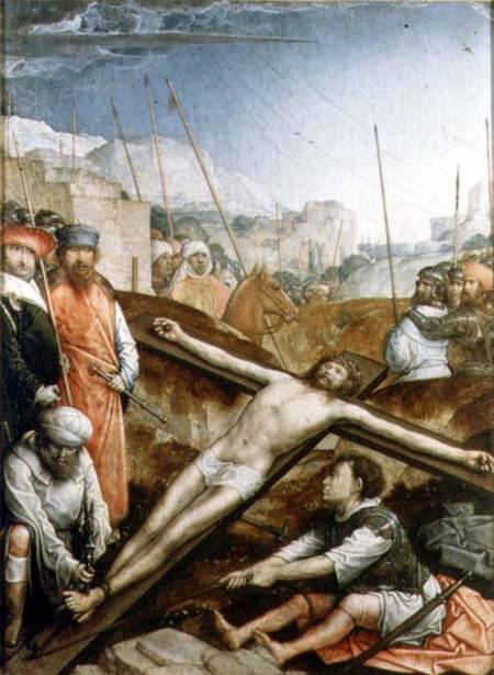 Christ Raised on the Cross de Juan  de Flandes