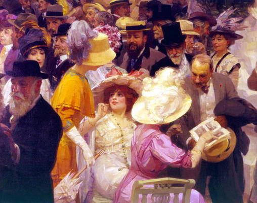 Friday at the French Artists' Salon, 1911 (oil on canvas (detail of 64809) de Jules Alexandre Grun