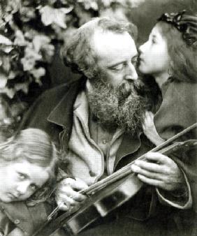 The Whisper of the Rose, a portrait of George Frederick Watts (1817-1904) (b/w photo) 