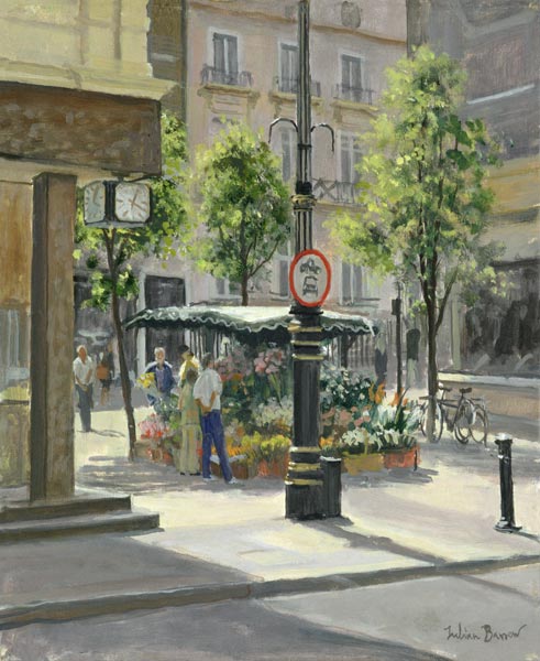 Bond Street Flowerstall (oil on canvas)  de Julian  Barrow