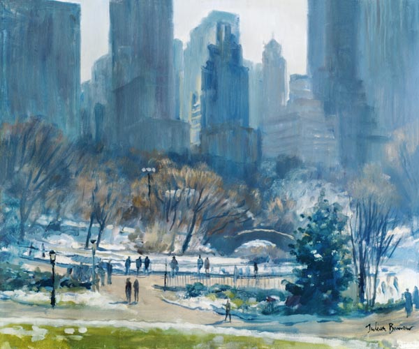 Winter in Central Park, New York, 1997 (oil on canvas)  de Julian  Barrow