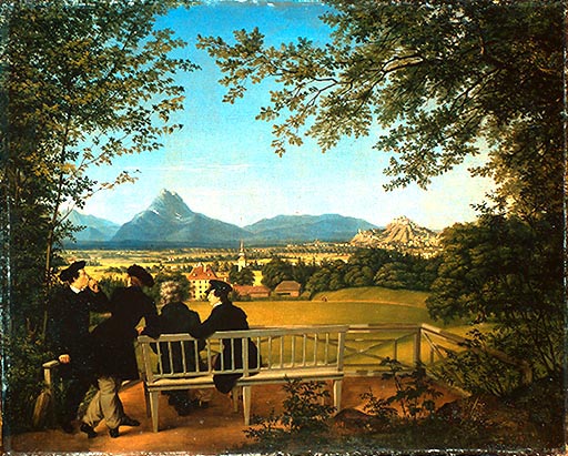 Aussicht vom Gaisberg auf Salzburg de Julius Schoppe d.Ä.