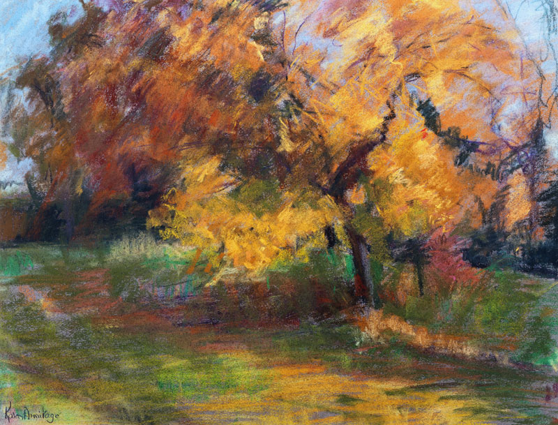 Autumn at May Banks, Sussex, 2000 (pastel on paper)  de Karen  Armitage