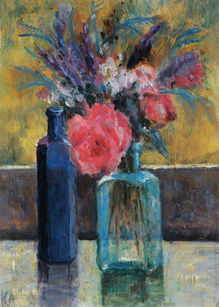 Still Life with Bottles (oil on canvas)  de Karen  Armitage