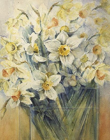 Mixed Daffodils in a Tank, 1989  de Karen  Armitage