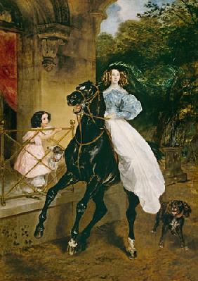 The Horsewoman, Portrait of Giovanina and Amacilia Paccini, wards of Countess Samoilova