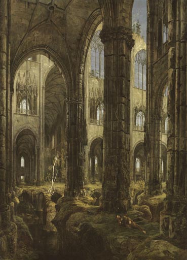 Ruinas de una iglesia gótica III de Carl Eduard Ferdinand Blechen