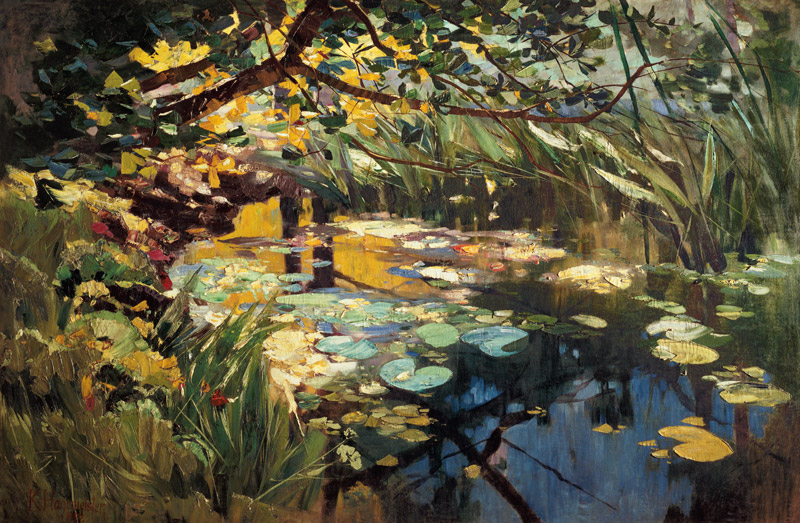 Pond in the march de Karl Hagemeister