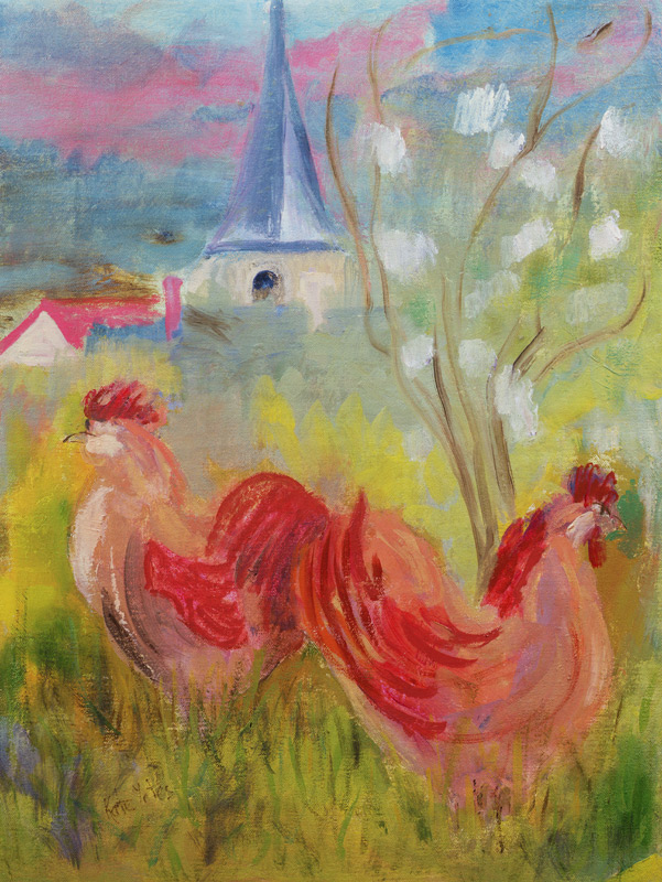 Spring Comes to Burgundy (oil on canvas)  de Kate  Yates