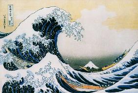 La Gran Ola - Serie: 36 vistas del monte Fuji. Versión tardía. - Katsushika Hokusai