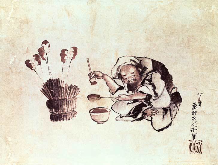 Juguetes de pintura de un artesano de Katsushika Hokusai