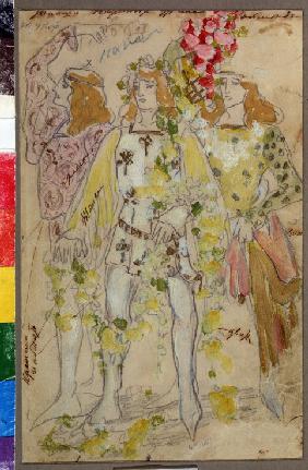 Costume design for the ballet Raymonda by A. Glazunov