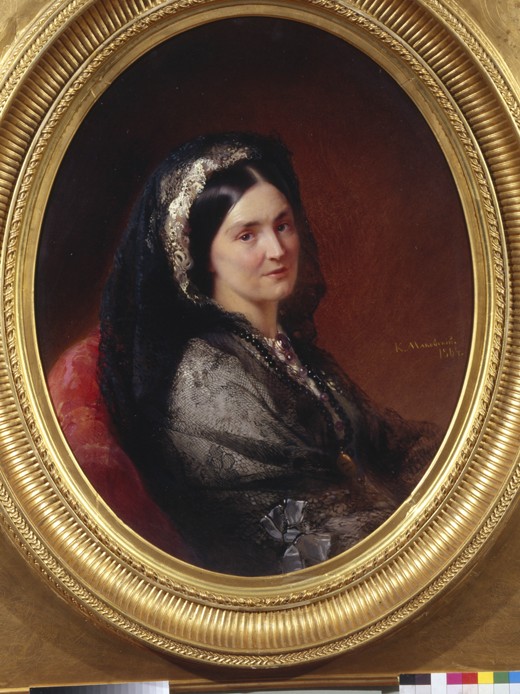 Portrait of Countess Natalia Pavlovna Stroganova (1796-1872) de Konstantin Jegorowitsch Makowski
