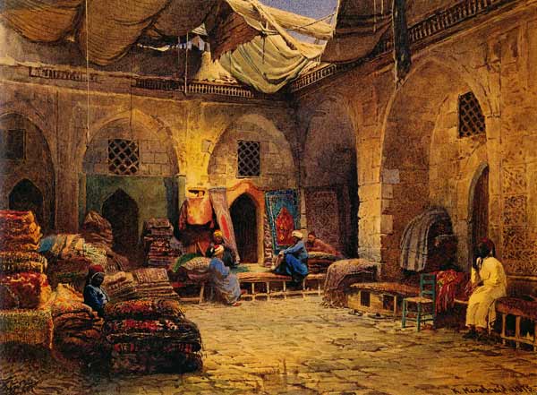 The Carpet Shop in Cairo de Konstantin Jegorowitsch Makowski