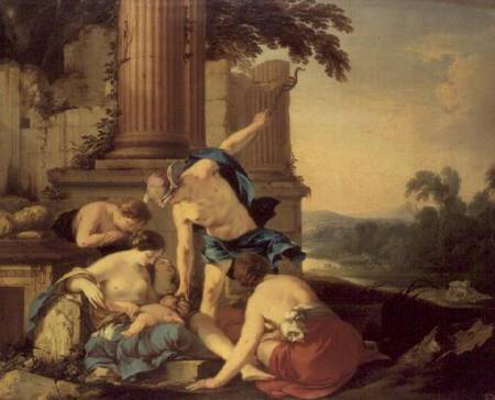 Mercury Entrusts Bacchus to the Care of the Nymphs de Laurent de La Hire or La Hyre
