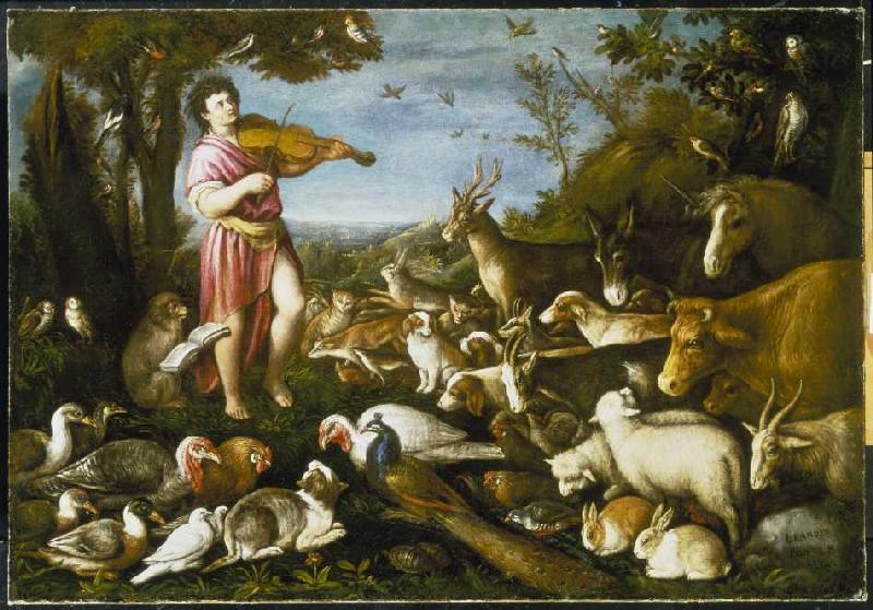 Orpheus plays in front of the animals de Leandro da Ponte