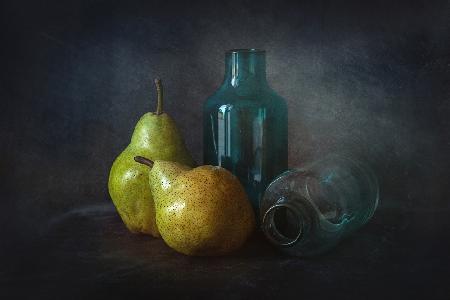 Pears In Blue and Teal