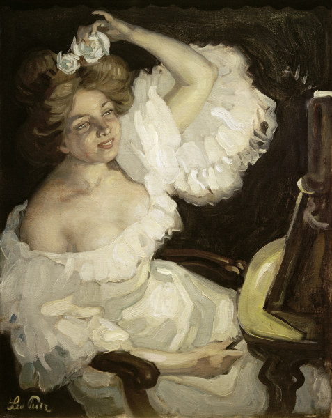Vor dem Spiegel, um 1902. de Leo Putz