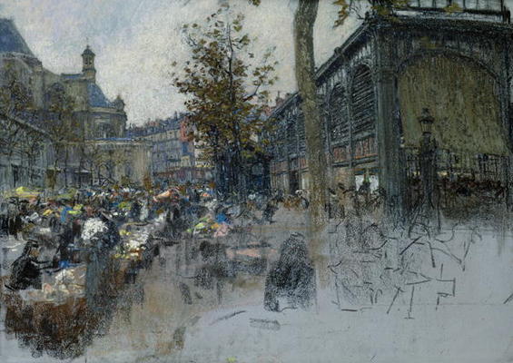Study for Les Halles, 1893 (pastel on card) de Leon Augustin Lhermitte